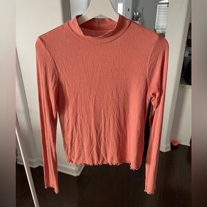 American Eagle | Soft & Sexy Rib Knit Mock Neck Long Sleeve | Size S
